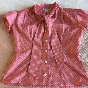Blouse with pussy bow